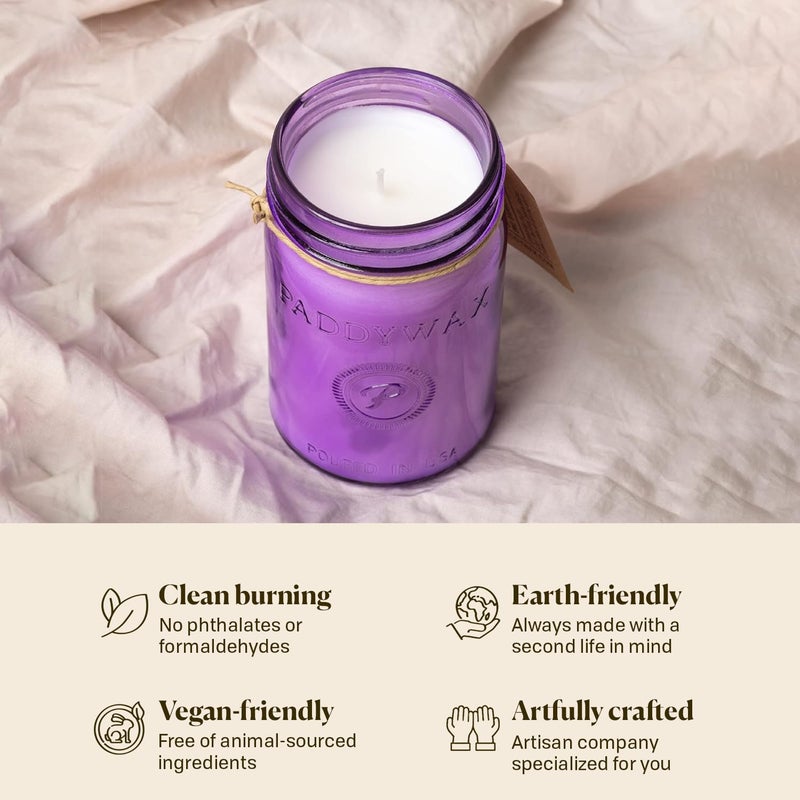 Paddywax Scented Relish Collection Soy Wax Artisan Candle in Glass Jar with Lid  9.5-Ounce  Lavender + Thyme - Image 3